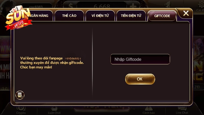 Cách nhập mã khuyến mãi SunWin đổi quà đơn giản, dễ thực hiện