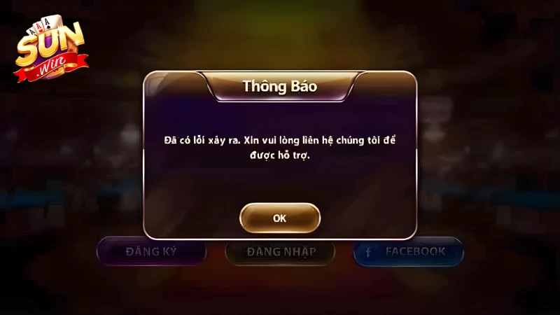 Việc nhập sai thông tin đăng nhập SunWin khiến người chơi không thể vào game